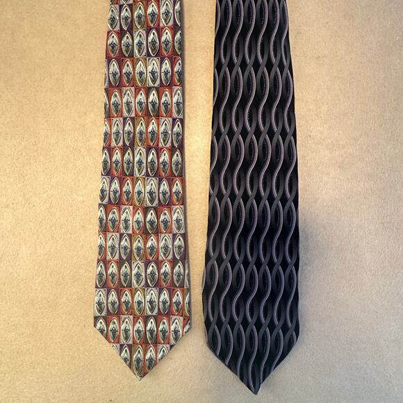 Two 2 Alexander Julian Colours 58" x 4" Silk Ties Vintage - Picture 2 of 6